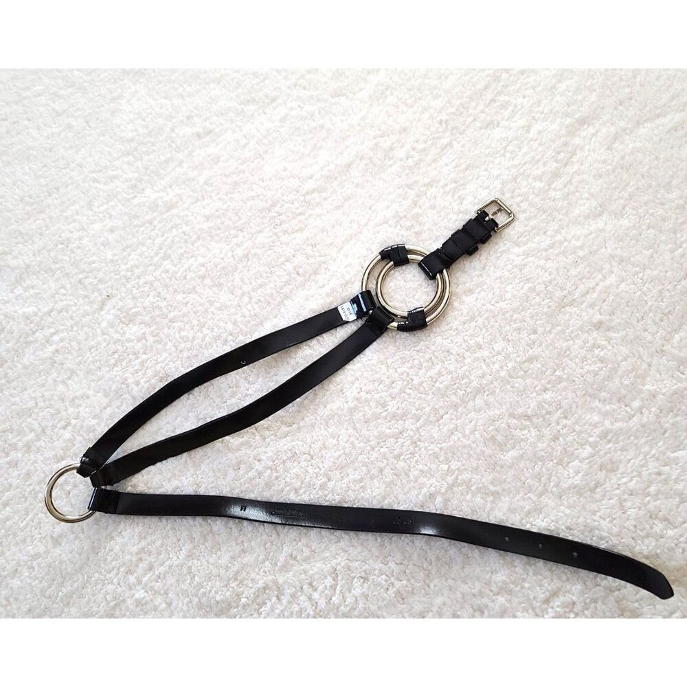 Vintage Sandy Duftler Designs Genuine Leather Belt Black Size Medium Made in USA - Picture 2 of 15